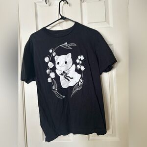 Hot Topic Black and White Cat Tee